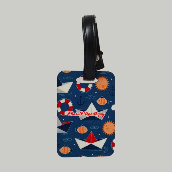 Personalized Fish Printed Kids Luggage Tag